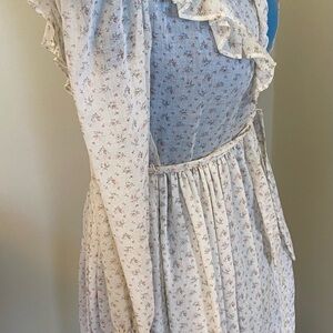 Vintage 1970’s Floral Ruffle Dress pearl button front